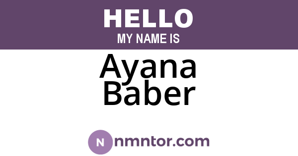Ayana Baber