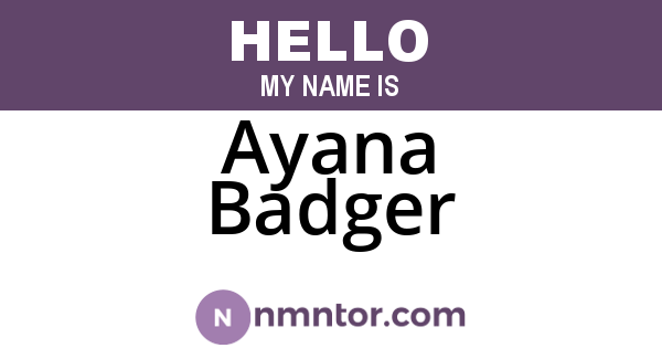 Ayana Badger