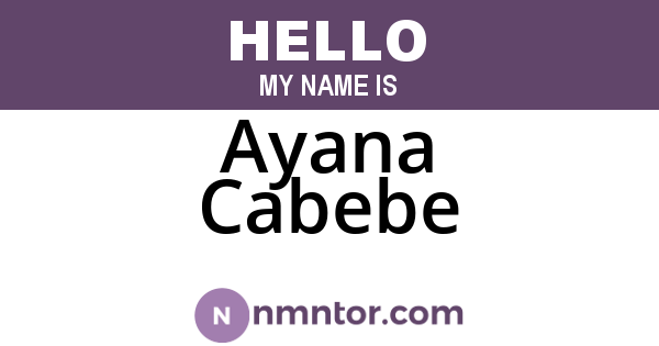 Ayana Cabebe