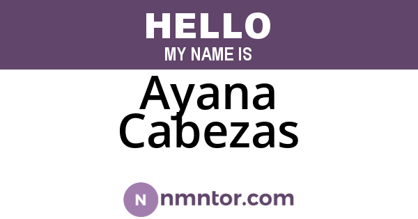 Ayana Cabezas