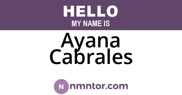 Ayana Cabrales