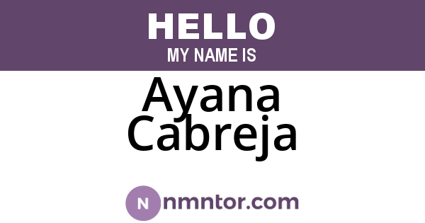 Ayana Cabreja