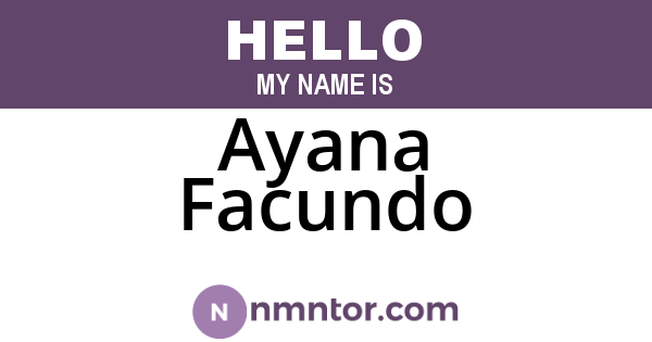 Ayana Facundo