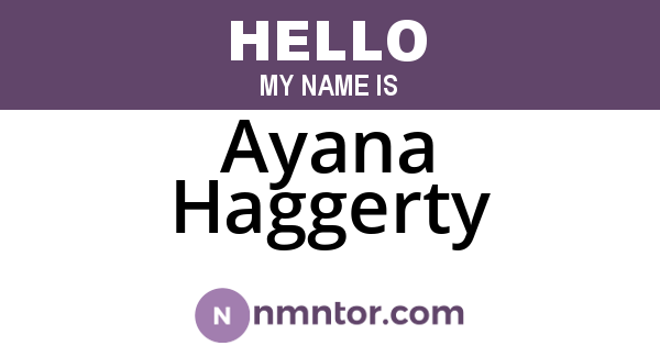 Ayana Haggerty