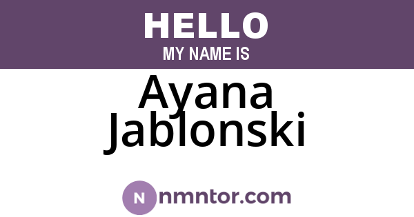 Ayana Jablonski
