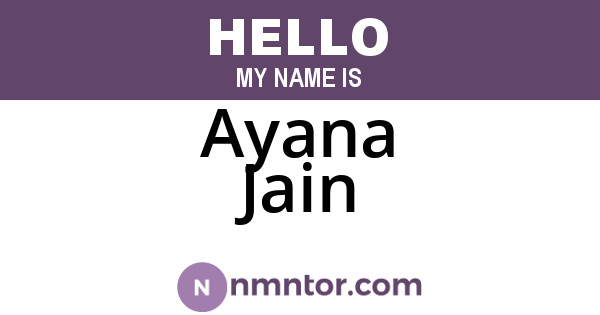 Ayana Jain