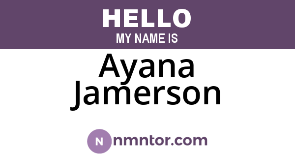 Ayana Jamerson