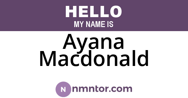 Ayana Macdonald