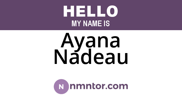 Ayana Nadeau