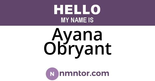 Ayana Obryant