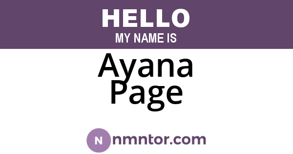 Ayana Page