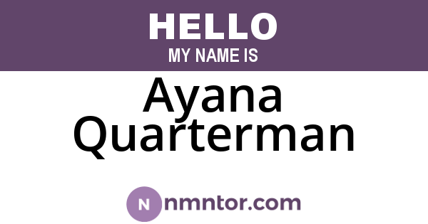 Ayana Quarterman