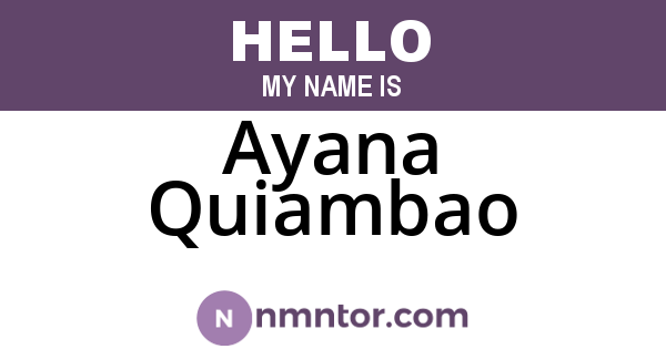 Ayana Quiambao