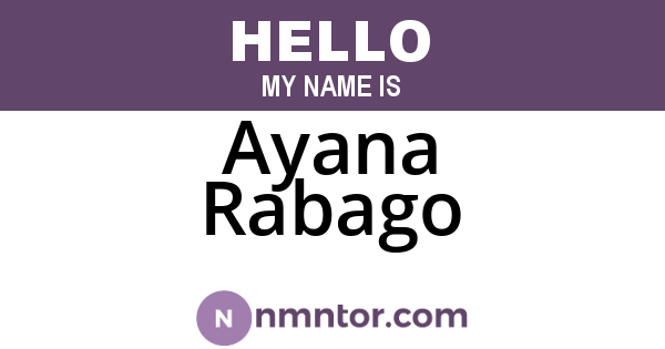 Ayana Rabago