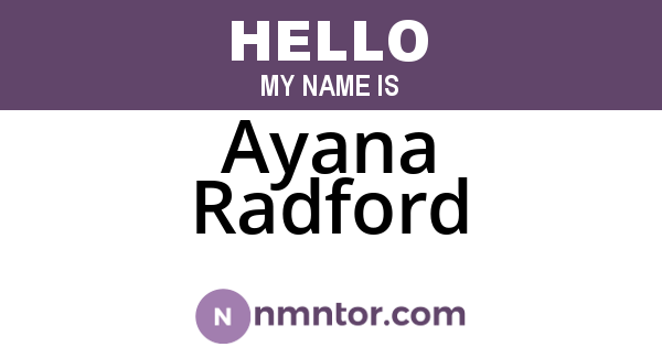 Ayana Radford