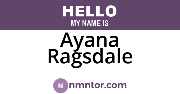 Ayana Ragsdale