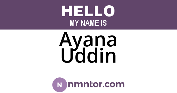 Ayana Uddin