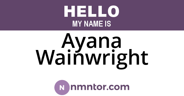Ayana Wainwright