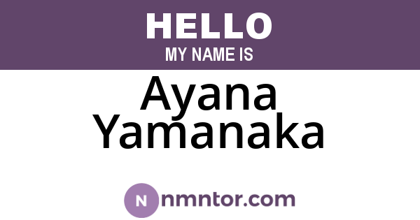 Ayana Yamanaka