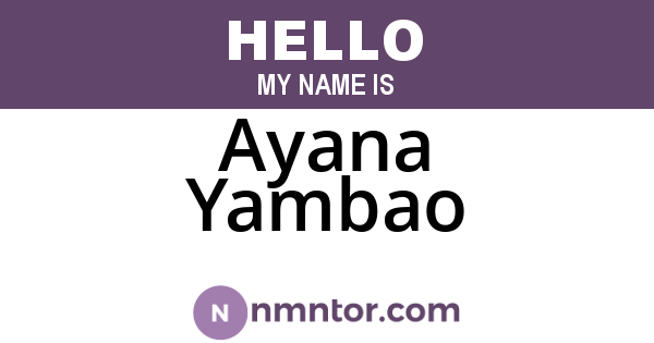 Ayana Yambao