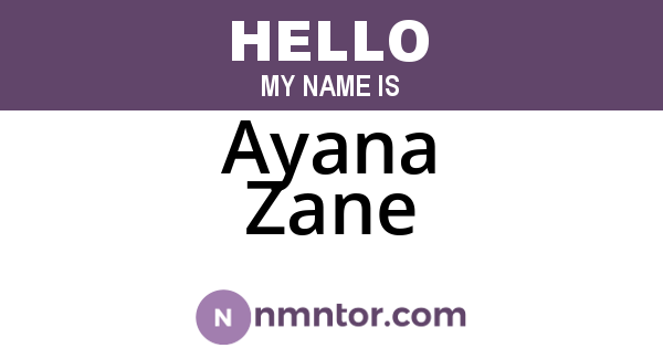 Ayana Zane