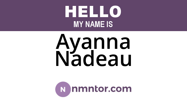 Ayanna Nadeau