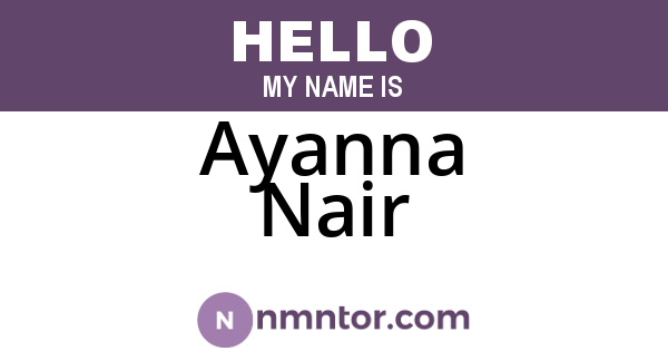 Ayanna Nair