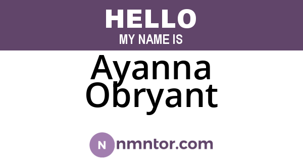 Ayanna Obryant
