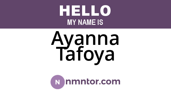 Ayanna Tafoya