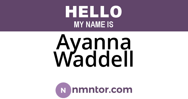 Ayanna Waddell