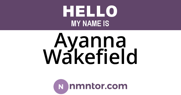 Ayanna Wakefield