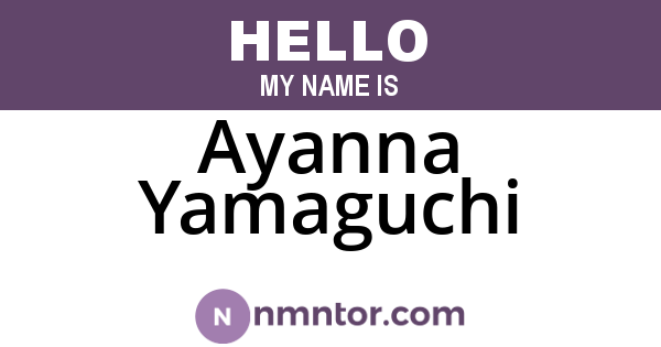 Ayanna Yamaguchi