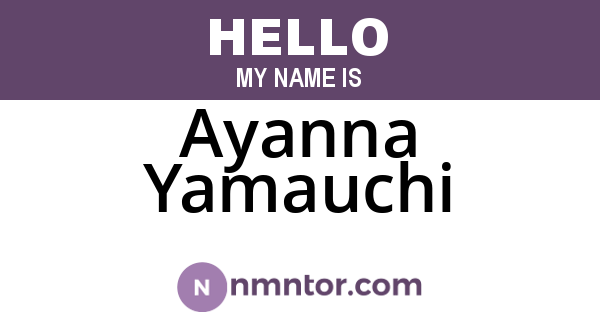 Ayanna Yamauchi