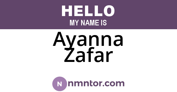 Ayanna Zafar