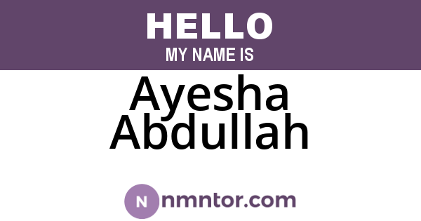 Ayesha Abdullah