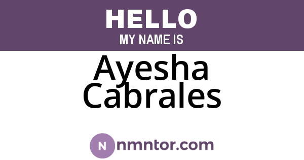 Ayesha Cabrales