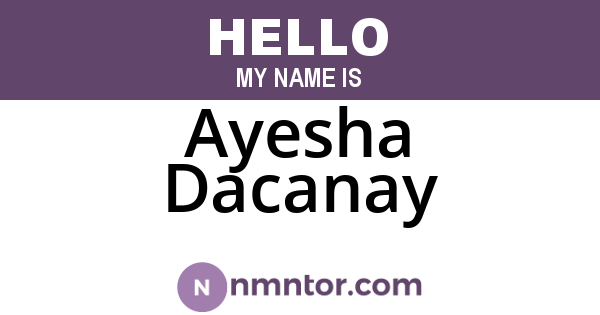 Ayesha Dacanay