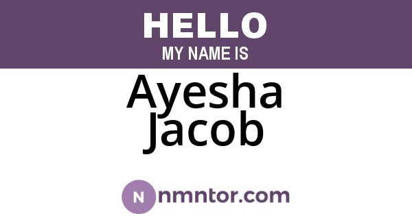 Ayesha Jacob