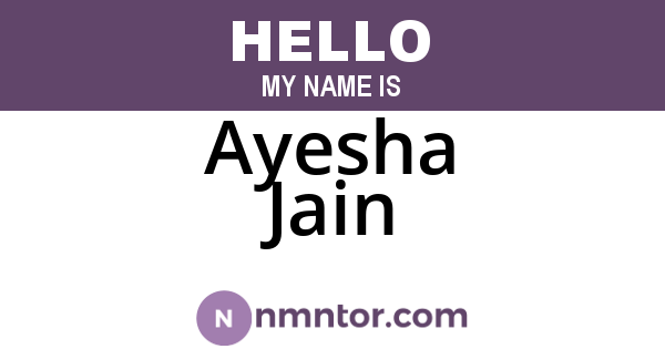 Ayesha Jain