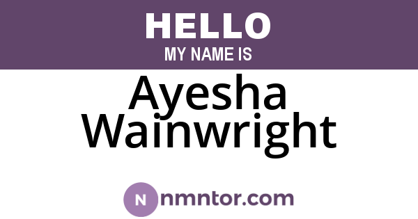 Ayesha Wainwright