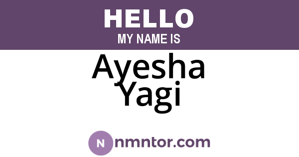 Ayesha Yagi