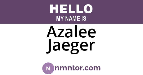 Azalee Jaeger