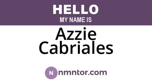Azzie Cabriales