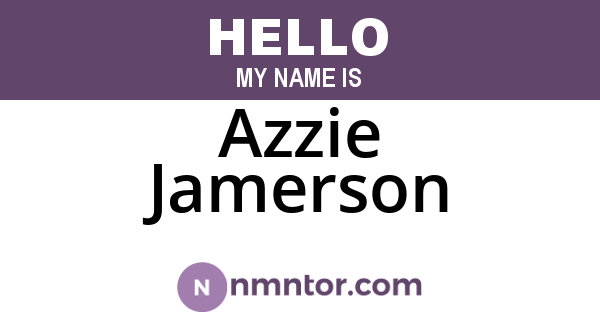 Azzie Jamerson