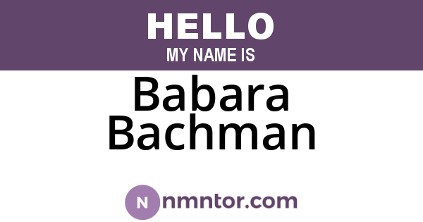 Babara Bachman
