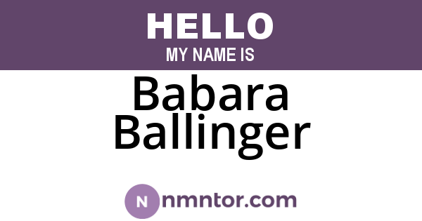 Babara Ballinger