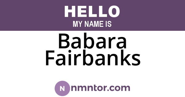 Babara Fairbanks