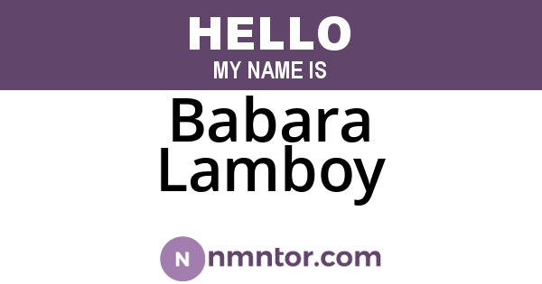 Babara Lamboy