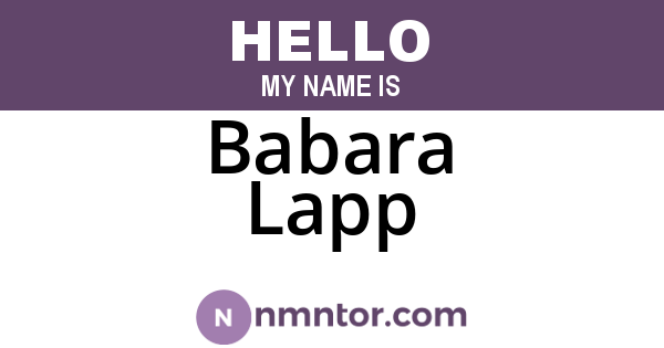 Babara Lapp