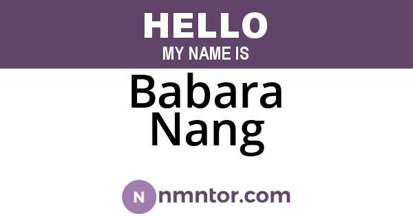 Babara Nang